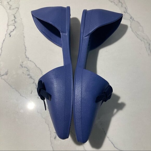 NATIVE Sz 11 Slide Pointy Toe Flats Shoes with Bow Lavender Blue Colourw… - Picture 5 of 13